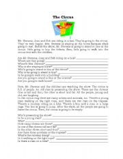 English Worksheet: The Circus