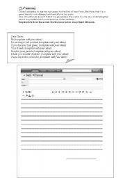 English Worksheet: Writing: informal e-mail of advice