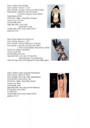English Worksheet: FAMOUS PEOPLE FACTFILES