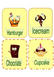 English Worksheet: Yummy Food (cont)_2 pages