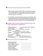 English Worksheet: Present Simple of 