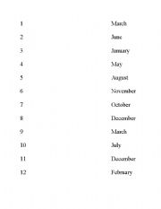 English Worksheet: months matching worksheet