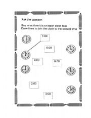 English worksheet: Whats the time