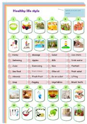 English Worksheet: healthy style life