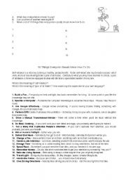 English Worksheet: 50 Things Everyone Should Know How To Do