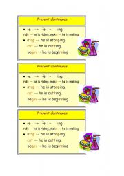 English Worksheet: Present Continuous_Spelling Rules