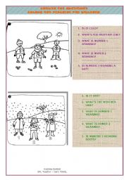 English worksheet: Weather and Clothes