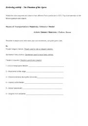 English worksheet: Phantom of the opera