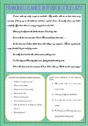 English Worksheet: FRANCISCOS DAILY ROUTINE