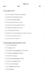 English worksheet: Passive form test