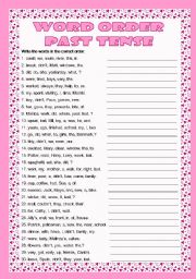 English Worksheet: Word order past tense