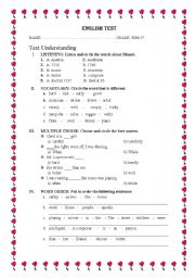 English worksheet: test