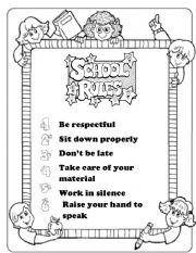 English Worksheet: Rules Poster