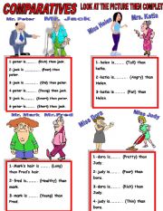 English Worksheet: comparatives/2