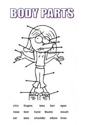 English Worksheet: body parts