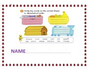 English worksheet: Alphabet and Shapes