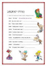 English Worksheet: REPORTED SPEECH