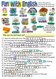 English Worksheet: FUN WITH ENGLISH 1