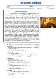 English Worksheet: Reading and Comprehension