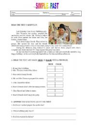 English Worksheet: A birthday party
