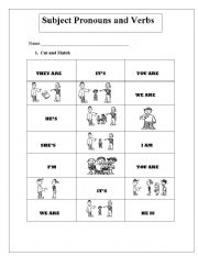 English Worksheet: Subject pronoun