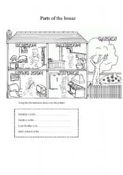 English Worksheet: Parts of the house