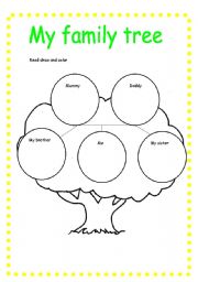 English Worksheet: My family tree