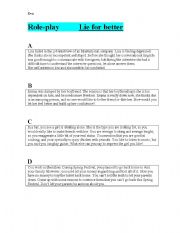 English Worksheet: white lies role play