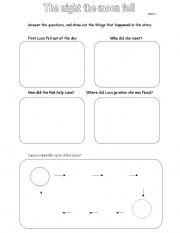English Worksheet: Reading Street, The night the moon fell