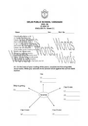 English Worksheet: Reading Comprehension