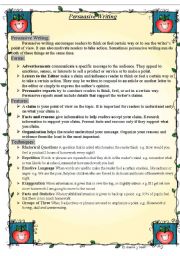 English Worksheet: Persuasive writing worksheet