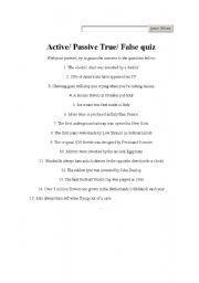 English Worksheet: passive quizz