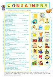 English Worksheet: CONTAINERS