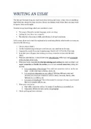 English Worksheet: writing an essay