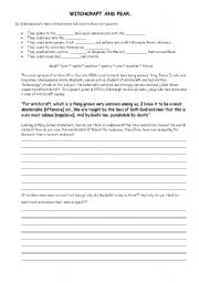 English Worksheet: Macbeth Context Sheet