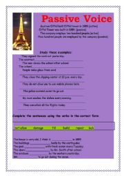 English Worksheet: passive