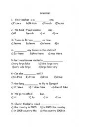 English Worksheet: grammar