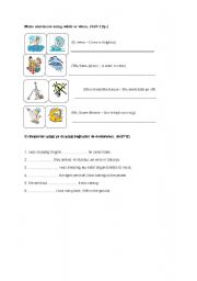 English worksheet: when while