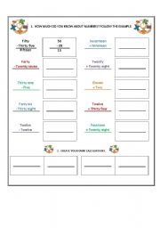 English worksheet: Numbers - Math