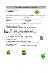 English worksheet: worksheet saint patrick elementary A1-A2