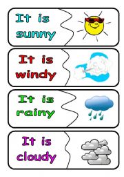 English Worksheet: weather puzzle flashcards