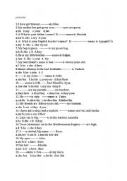 English Worksheet: pronouns