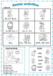 English Worksheet: Easter activities