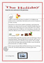 English Worksheet: The Holiday