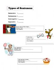 English worksheet: Types of Sentences