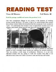 READING TEST AND ANSWERING QUESTIONS
