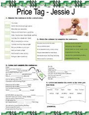 English Worksheet: Price Tag- Song