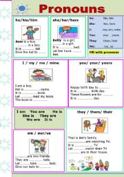 English Worksheet: Pronouns