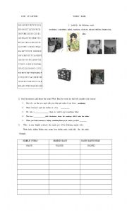English worksheet: Vocabulary  about    travels