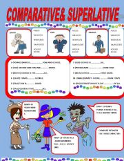 English Worksheet: COMPARATIVE&SUPERLATIVE